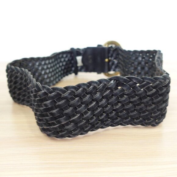 VINTAGE Braided Belt Womens Small Leather Chunky Waist Dress Suede 90s USA OMEGA - Picture 7 of 16